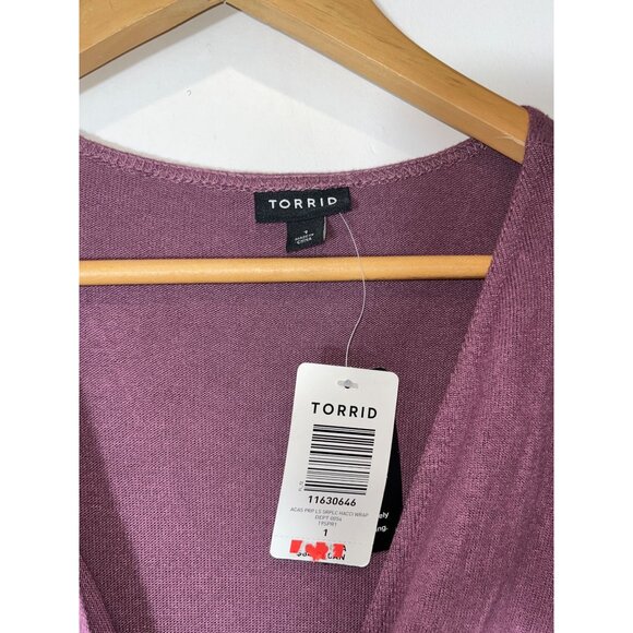 NWT Torrid Purple Hacci Wrap Midi Dress Soft Stretch Plus Size  1x - Picture 4 of 11